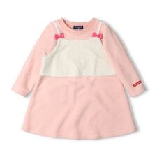 ムージョンジョン(moujonjon)のボアビスチェ風ブークレー裏起毛ワンピース