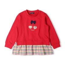 ムージョンジョン(moujonjon)のさくらんぼチェック切替裏毛トレーナー