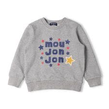 星ワッペンロゴプリント裏毛トレーナー