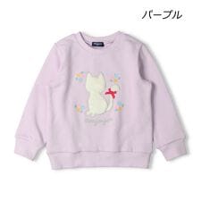 ネコボアアップリケ裏毛トレーナー