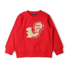 リスプリントお花刺繍裏毛トレーナー