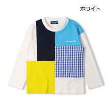 切替配色長袖Tシャツ