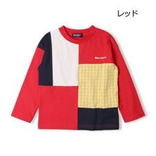 切替配色長袖Tシャツ