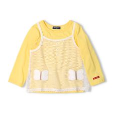 メッシュベスト重ね着風長袖Ｔシャツ