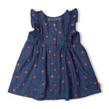 いちご刺繍デニムジャンパースカート