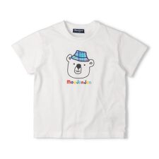チェックアップリケ動物プリント半袖Tシャツ