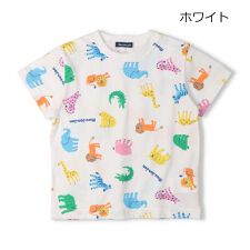 動物総柄半袖Tシャツ