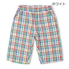サッカーチェック6分丈ハーフパンツ
