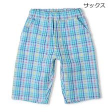 サッカーチェック6分丈ハーフパンツ
