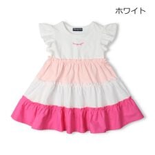 切替ティアード半袖ワンピース