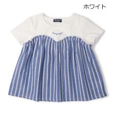 ストライプ切替半袖Ｔシャツ