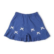 リボン付き裾フリルショートパンツ