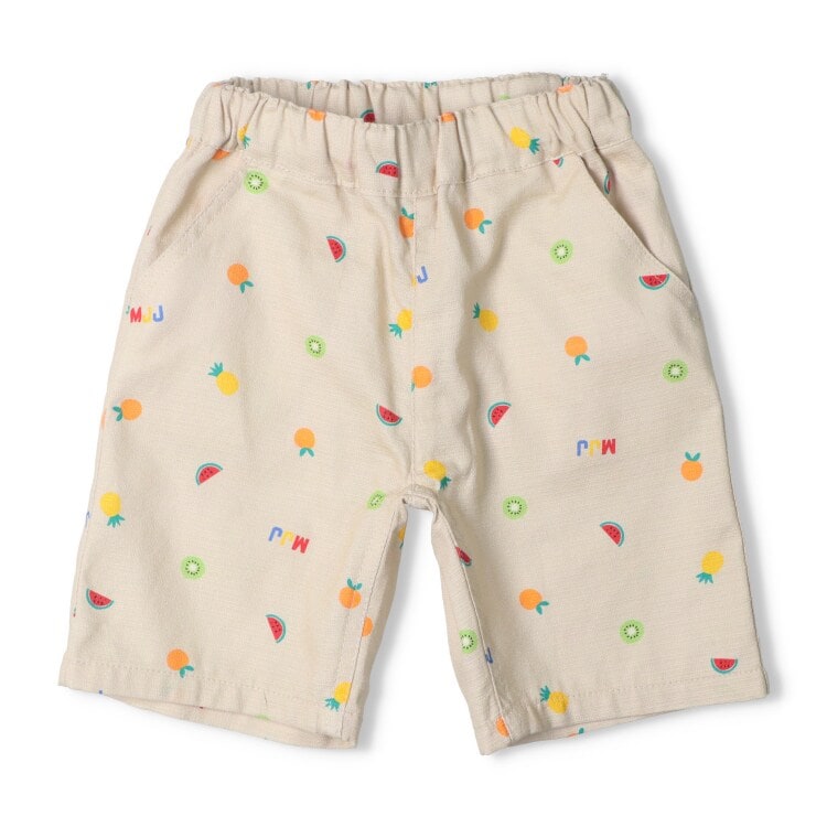 フルーツ総柄プリペラ5分丈ハーフパンツ