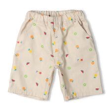 フルーツ総柄プリペラ5分丈ハーフパンツ