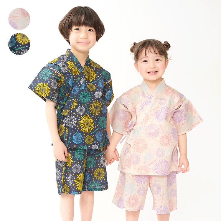 【お知らせ】オビツ11サイズ 花火柄甚平水色上下と巾着3点セット 花火柄甚平 | ムージョンジョン(moujonjon) | マルイウェブチャネル