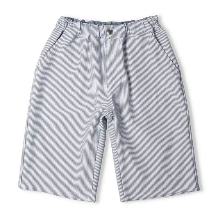 サッカーストライプ5分丈ハーフパンツ