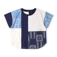 バンダナ柄切替半袖Tシャツ