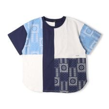 バンダナ柄切替半袖Tシャツ(140-160cm)