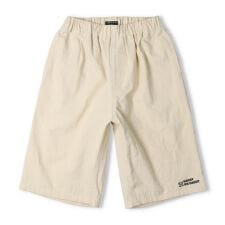 コットンクロス無地5分丈ハーフパンツ(140-160cm)