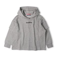 レイヤード風裏毛パーカー