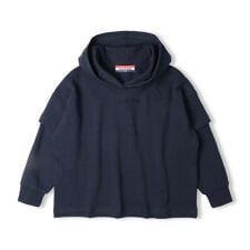 レイヤード風裏毛パーカー