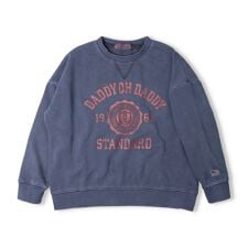 カレッジ風ロゴプリント裏毛トレーナー