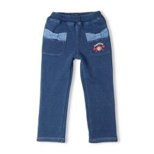 ダディコ刺繍インディゴ爆温裏起毛長パンツ