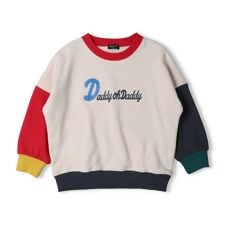 ロゴ刺繍クレイジー配色裏毛トレーナー