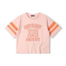 ロゴプリント袖ライン半袖Ｔシャツ