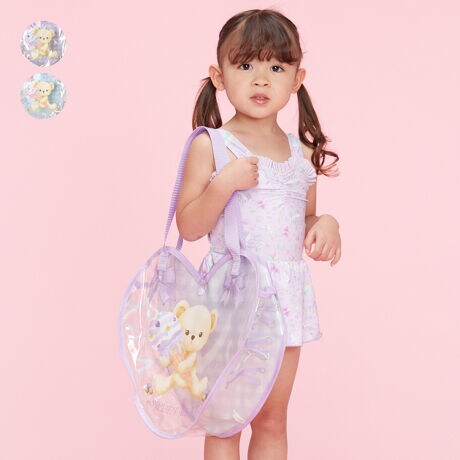 くまプリントハート型プールバッグ | キッズフォーレ(Kids Foret 