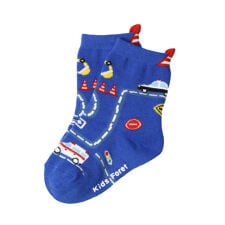 働く車柄クルーソックス