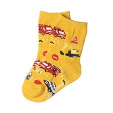 働く車柄クルーソックス