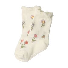 お花・くま柄クルーソックス