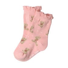 お花・くま柄クルーソックス