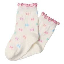 リボン柄クルーソックス