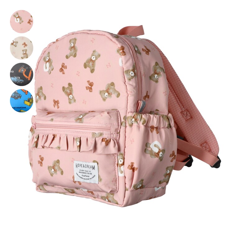 さくらんぼ・働く車総柄リュック | キッズフォーレ(Kids Foret