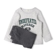 キッズフォーレ(Kids Foret)の【WEB限定】カレッジ風プリントキルト長袖パジャマ