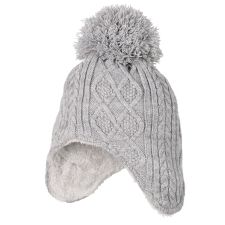 ケーブル編耳付ニット帽