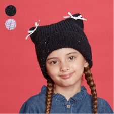 キッズフォーレ(Kids Foret)のリボン付きネコ耳ワッチ帽