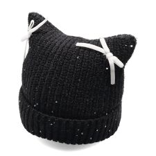 リボン付きネコ耳ワッチ帽