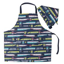 ＪＲ新幹線電車柄エプロン・三角巾セット