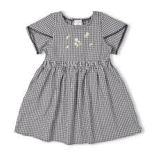 【WEB限定】お花刺繍ギンガムチェック半袖ワンピース