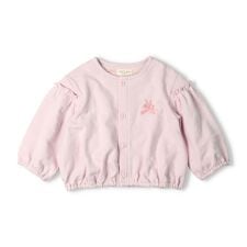 うさぎ刺繍りぼん付き裏毛カーディガン