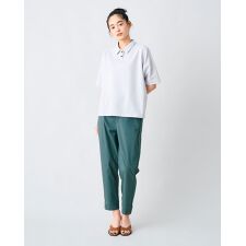 【UVカット】裾ボタンクロップドパンツ