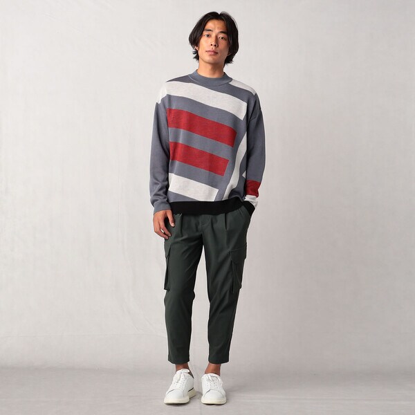 βボーダーグラフィック モックネックセーター | ベータ・メン(BMEN