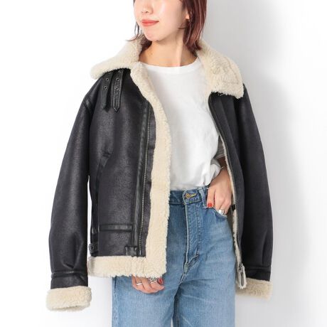 ALPHA： B－3 フェイクムートン ジャケット | シップス エニィ  