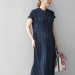 SHIPS any： ジョーゼット プリーツ シャツ ワンピース  