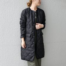 SHIPS any別注】TAION: パイピング ノーカラー キルティング コート 