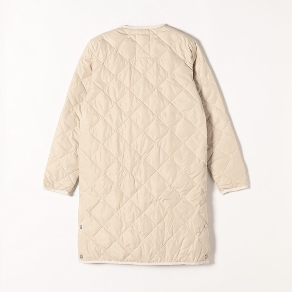 SHIPS any別注】TAION: パイピング ノーカラー キルティング コート