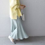 SHIPS any： ブライトチェック マーメイド スカート  